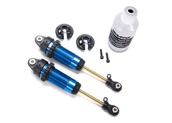 2  Amortisseurs Arrière Traxxas 7462 GTR Alu Bleu sans ressorts