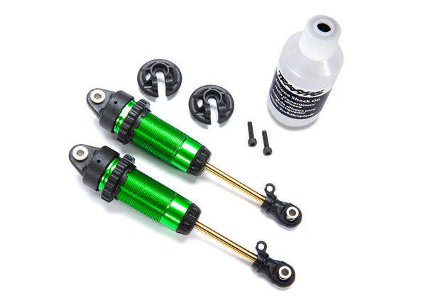 2 Amortisseurs Arrière Traxxas 7462G GTR Alu Vert sans ressorts