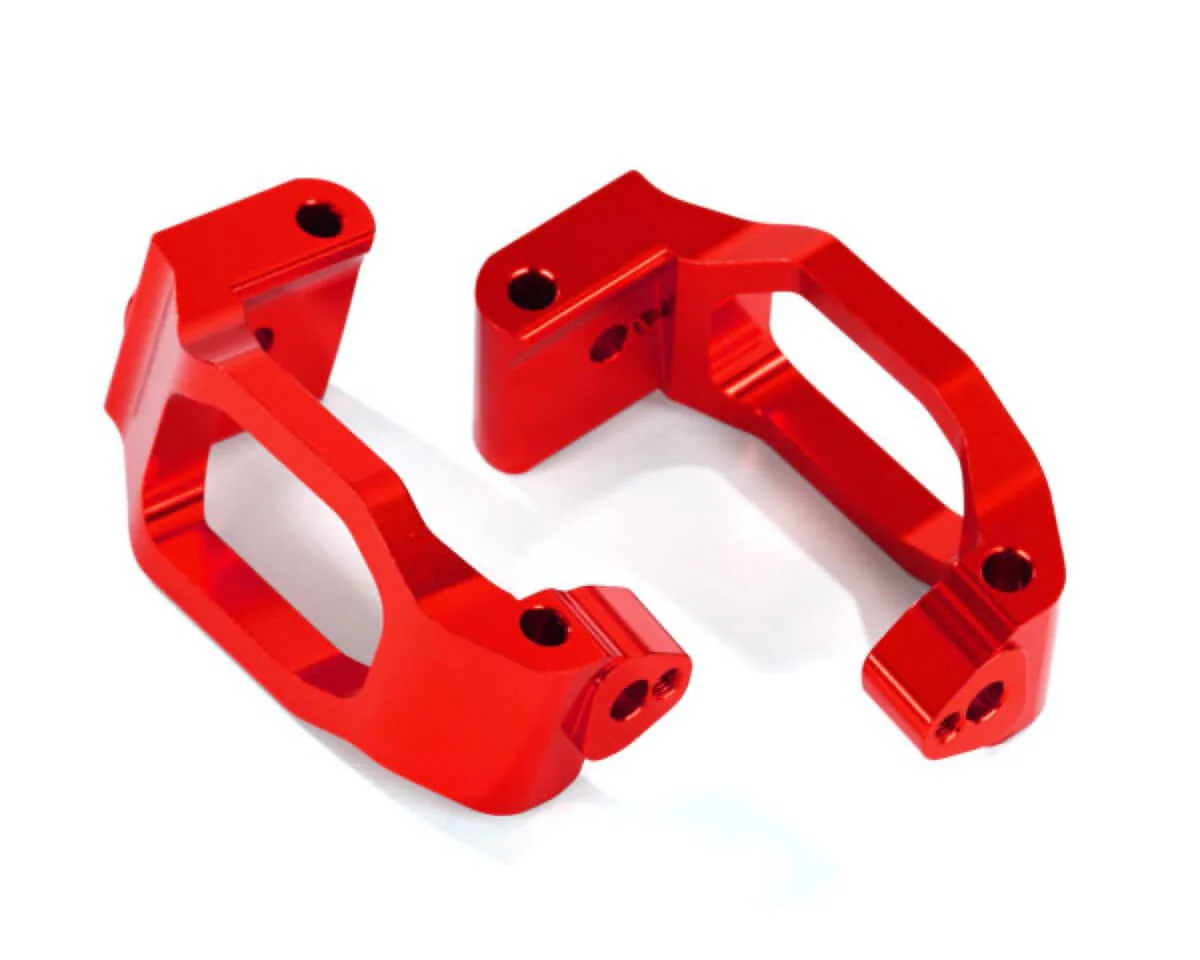 2 Etriers de fusées Gauche et Droit Alu Anodisés Rouge Traxxas Maxx - Traxxas 8932R