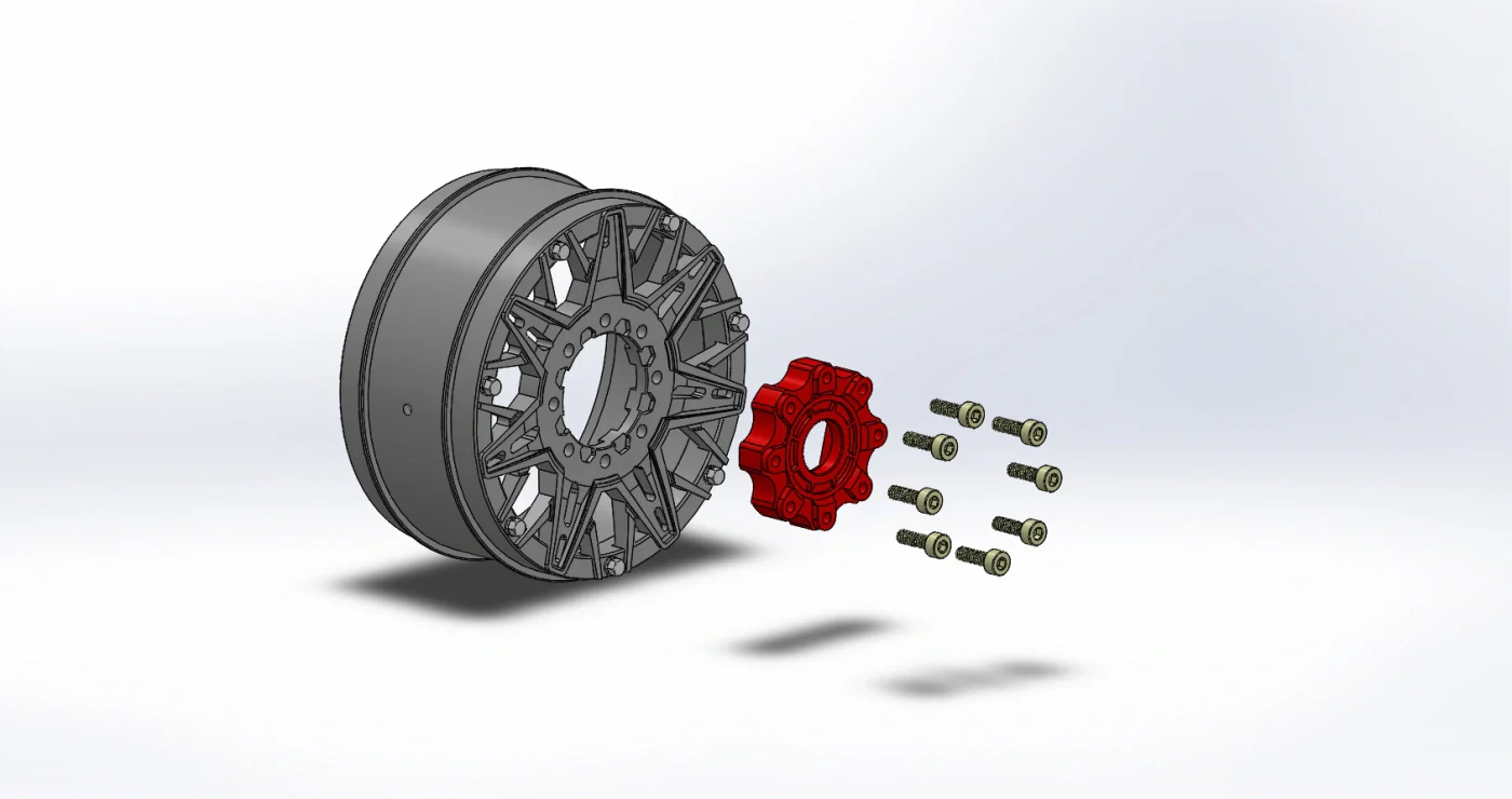 2 Pneus et jantes B-UPHILL 1/8 Buggy Soft MFT (Hexagonal amovible 17 mm) - LT3364SB - Image 2