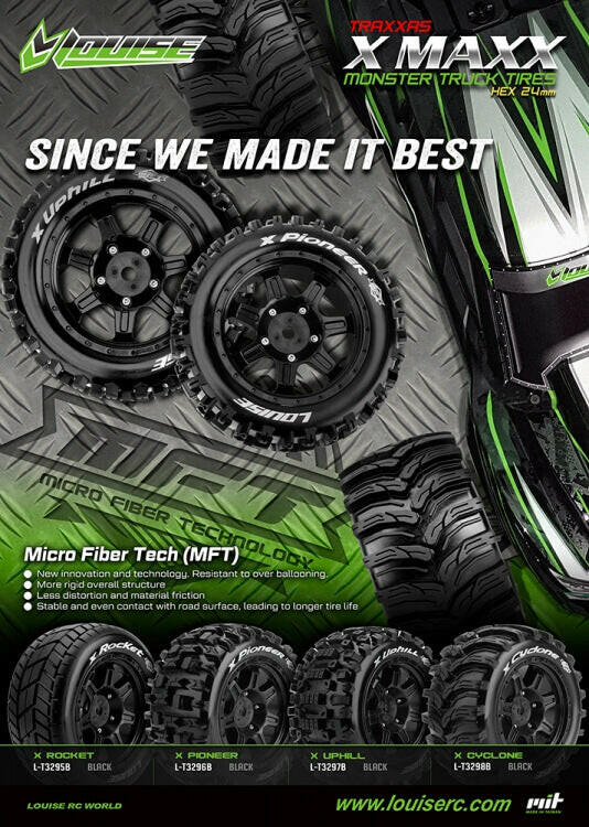 2 Pneus et jantes Louise X-ROCKET pour Traxxas XMaxx 3295B - Image 3