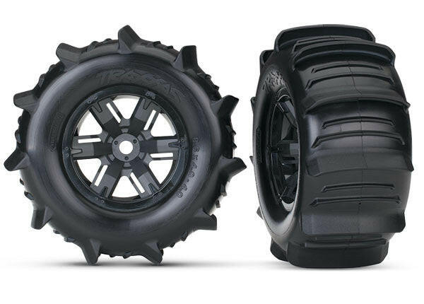 2 pneus et jantes Paddle Traxxas XMaxx 7773