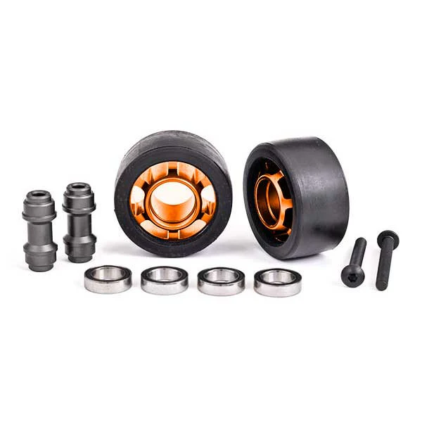 2 Roues alu anodises orange wheelie bar Traxxas 7775T