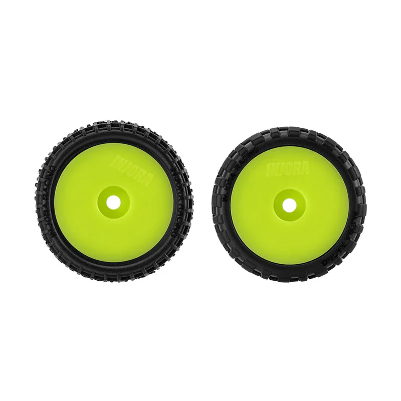 2 roues de Buggy Injora non collées Losi Micro-B 1/24 jaune - MBT03-YE - Image 3