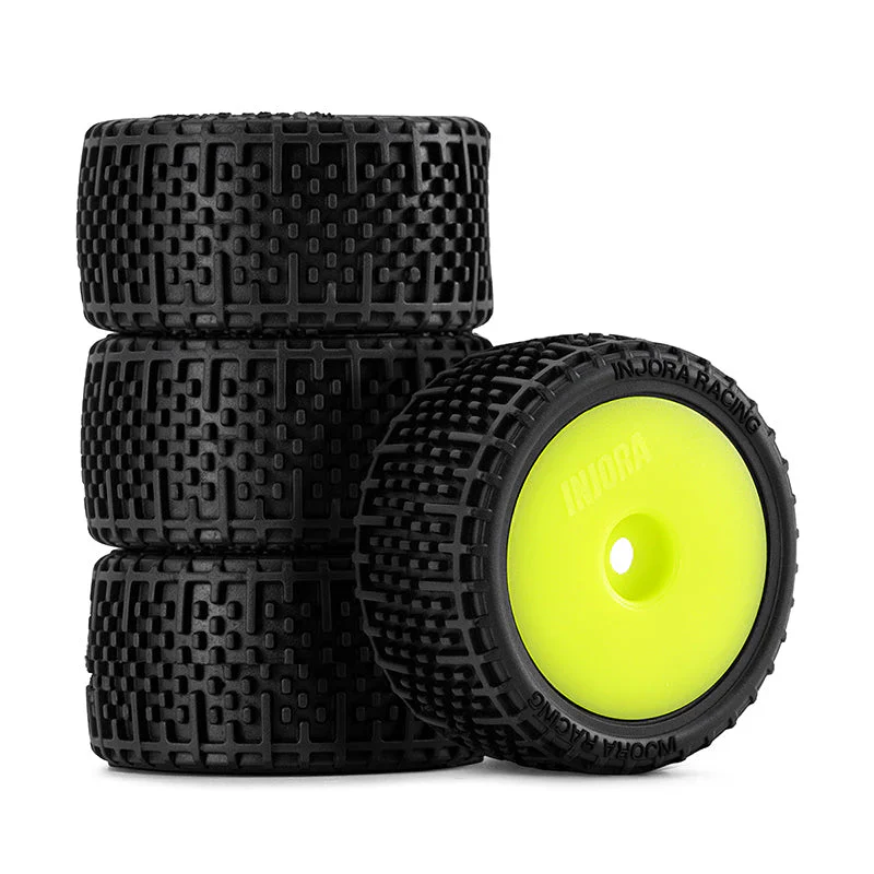 2 roues de Buggy Injora non collées Losi Micro-T 1/28 jaune - MBT04-YE - Image 2