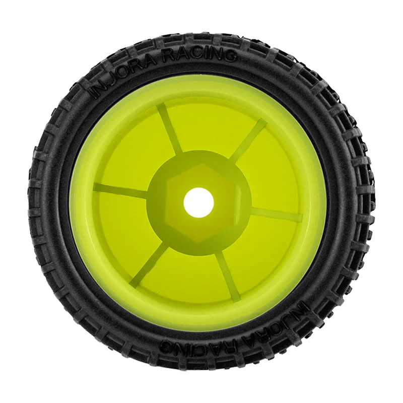 2 roues de Buggy Injora non collées Losi Micro-T 1/28 jaune - MBT04-YE - Image 4