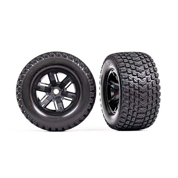 2 Roues Montees Collees Gravix X-Maxx Noires Traxxas  7877