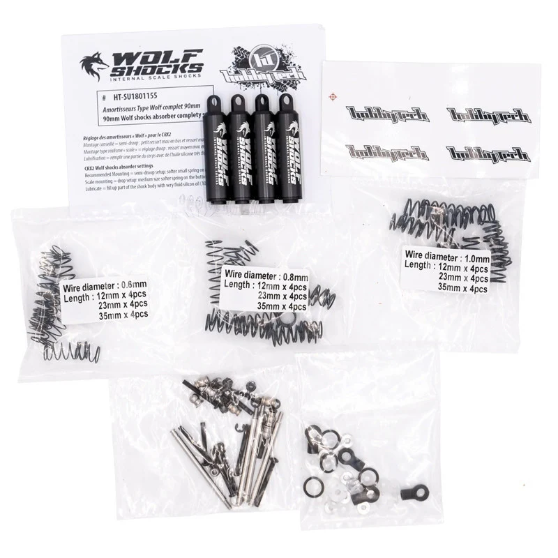 4 Amortisseurs Aluminium Wolf 90mm pour crawler 1/10 - Image 2