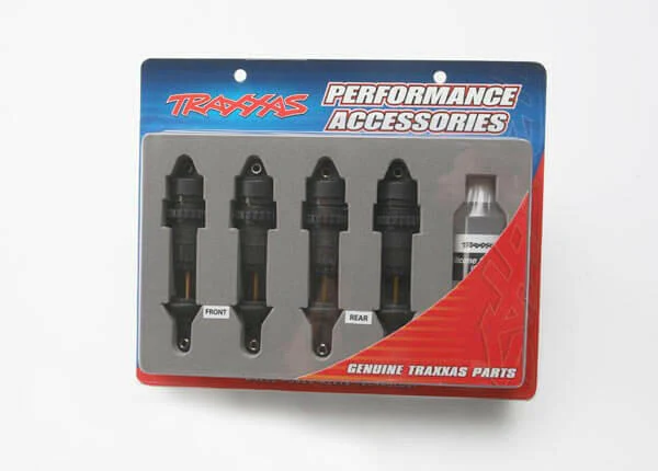 4 Amortisseurs GTR Traxxas 5460X Alu noir AV et ARR, Sans Ressorts - Image 3