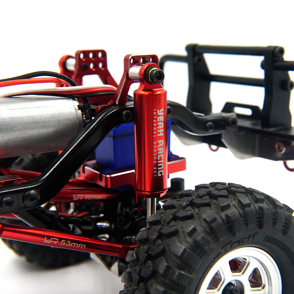 4 Amortisseurs Hydrauliques alu 58mm Traxxas TRX-4M 1/18 rouge Yeah racing - Image 3