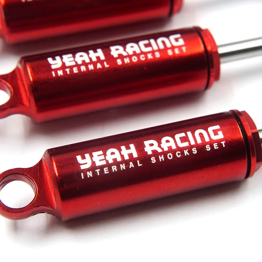 4 Amortisseurs Hydrauliques alu Traxxas TRX-4M 1/18 rouge Yeah racing - Image 3