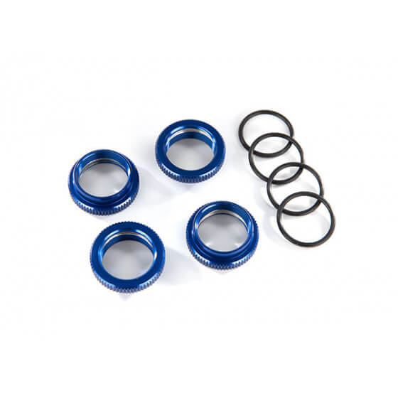 4 Bagues de Ressorts GT-Maxx Alu anodisées bleu Maxx- Traxxas 8968X
