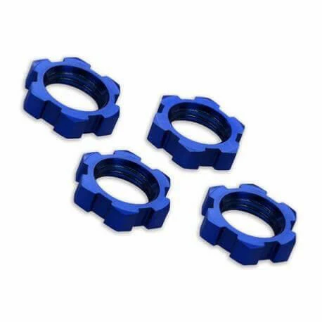 4 Écrous de roues 17mm alu bleu - Traxxas 7758