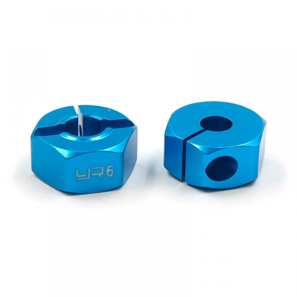4 Hexagones de roue 5,5mm alu Bleu pour voitures RC 1/10 - Image 2