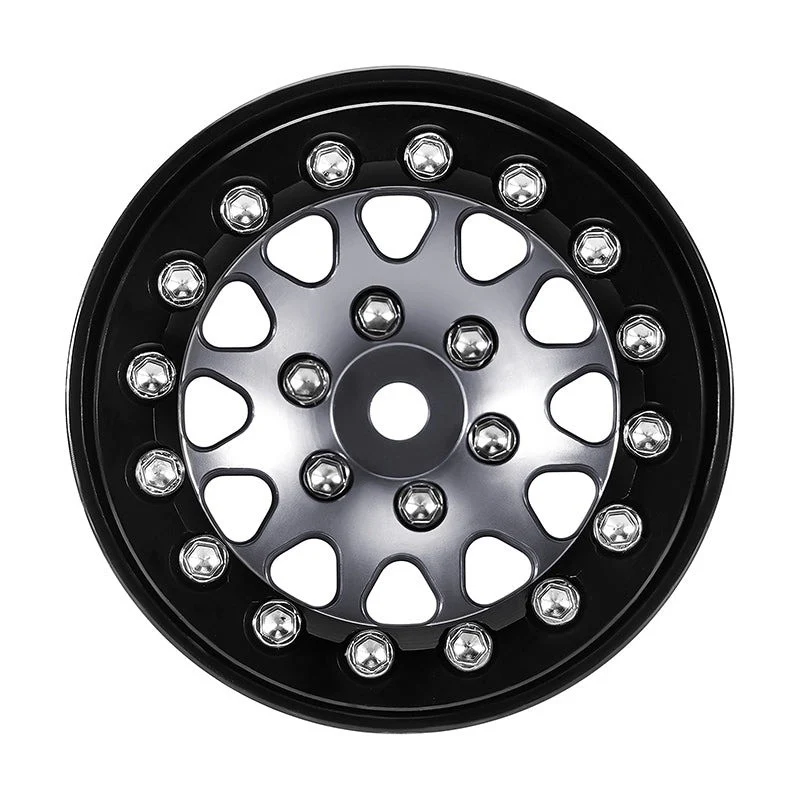 4 jantes Beadlock en aluminium gris anodisé INJORA 1,3 pour crawler RC 1/24, 1/18 - YQW-1311BG" - Image 4
