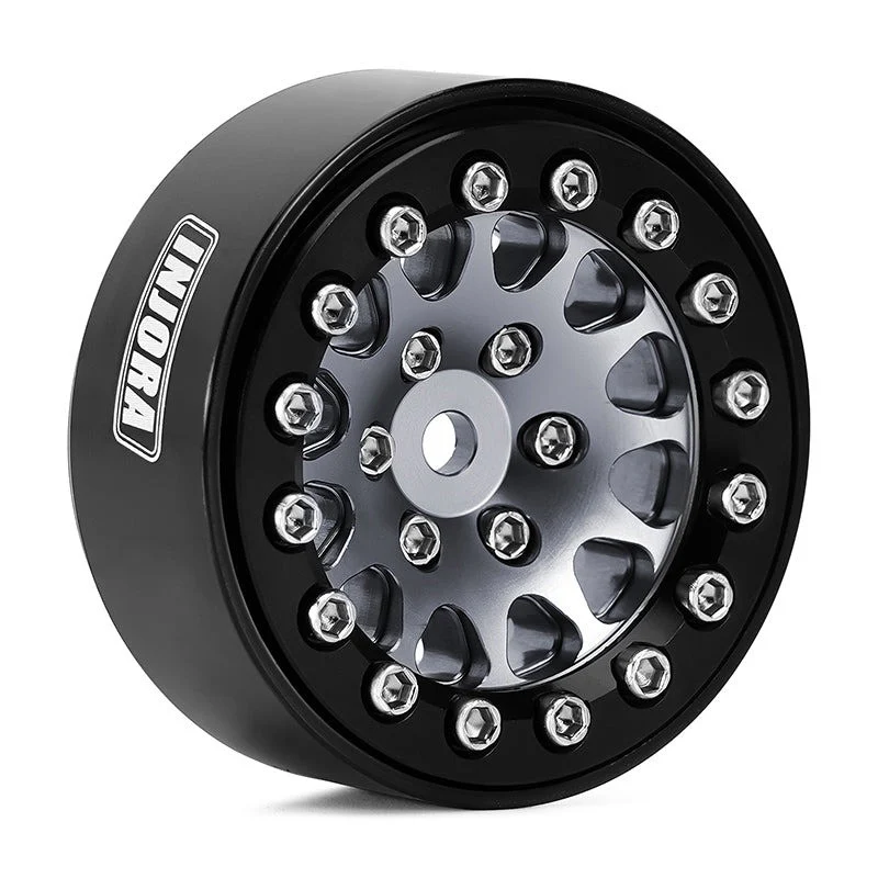 4 jantes Beadlock en aluminium gris anodisé INJORA 1,3 pour crawler RC 1/24, 1/18 - YQW-1311BG" - Image 5