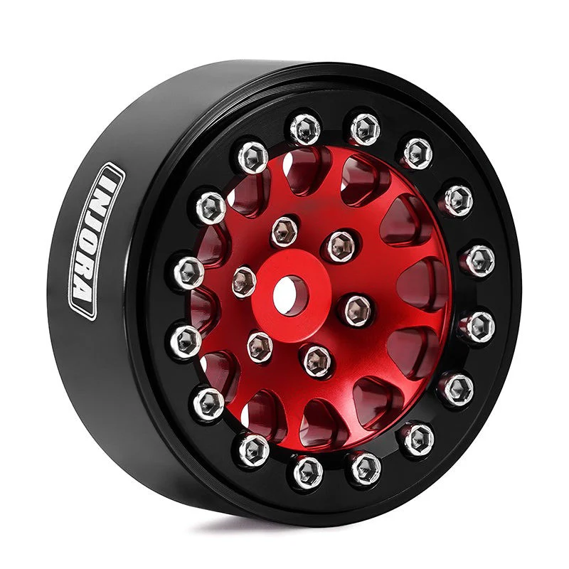 4 jantes Beadlock en aluminium rouge INJORA 1,3 pour crawler RC 1/24, 1/18 - YQW-1311RD" - Image 6