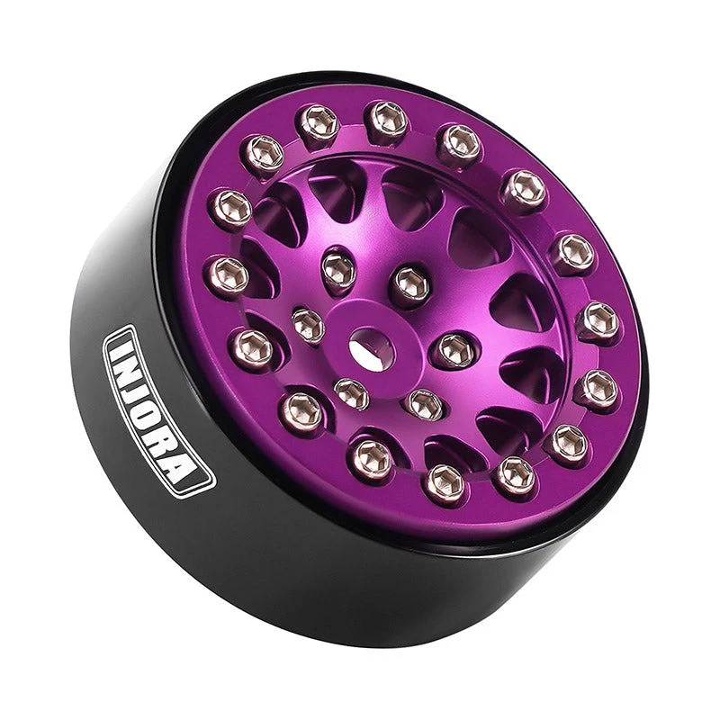 4 jantes Beadlock en aluminium violet INJORA 1,3 pour crawler RC 1/24, 1/18 - YQW-1311PU" - Image 4