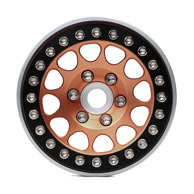 4 jantes INJORA 1,9" bronze en alliage d'aluminium Beadlock pour crawler RC 1/10 - Image 4