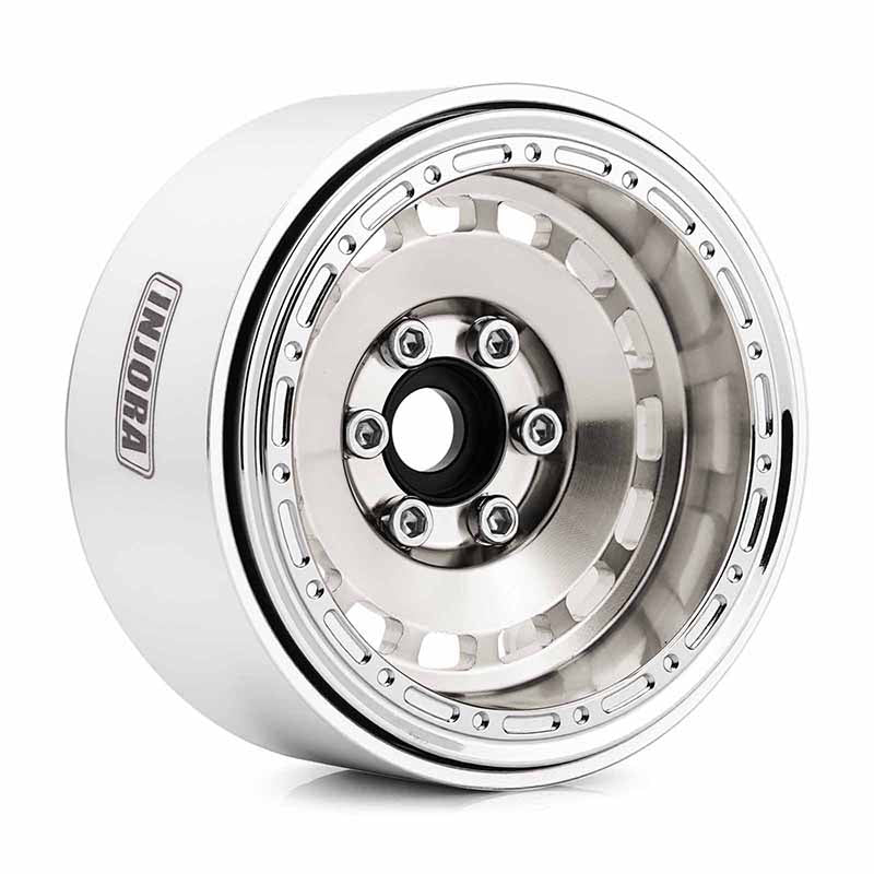4 jantes INJORA 1,9" chrome en aluminium CNC pour crawlers RC 1/10 (W1903) - Image 3