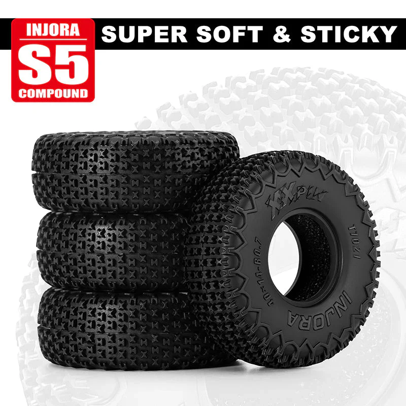 4 pneus Injora 0.7 "40*14mm XHX Pin pour 1/30 SCX30 - Image 5