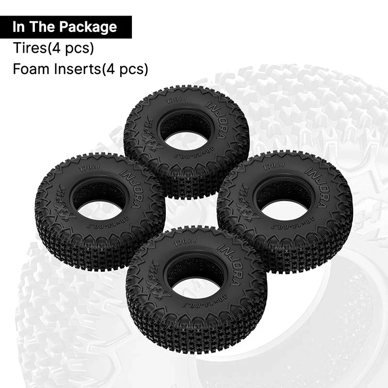 4 pneus Injora 0.7 "40*14mm XHX Pin pour 1/30 SCX30 - Image 6