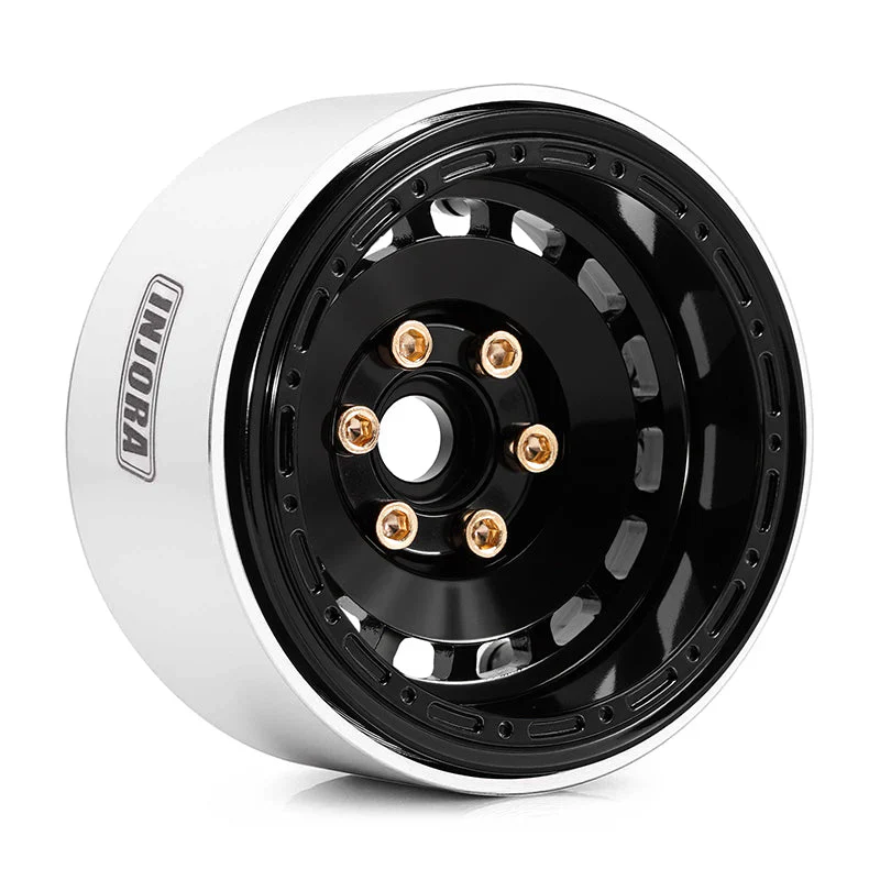 4 jantes INJORA 1,9" noir en aluminium CNC pour crawlers RC 1/10 (W1903) - Image 3