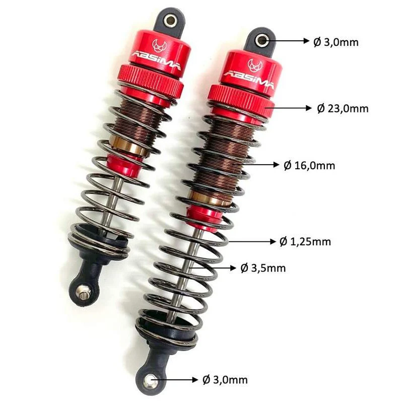 Absima Amortisseur standard en aluminium 125mm 1/8 (2) - 2330061 - Image 3