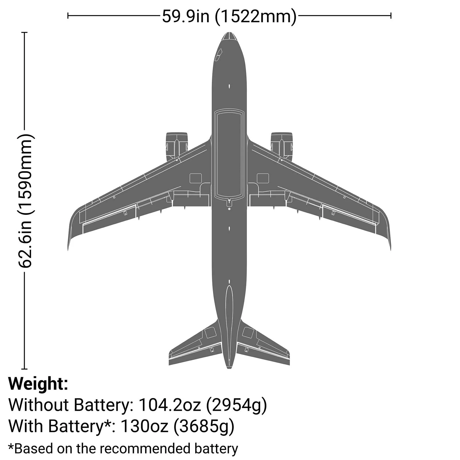 Airbus A320neo Twin 64mm EDF BNF Basic AS3X + SAFE - EFL1493 - Image 3