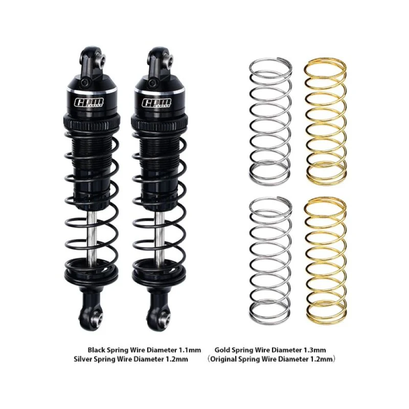 Amortisseur aluminium réglable avant/arrière 87mm + ressorts noir (2) GPM TRX MiniMaxx GPMTXMM087F/RBKBK