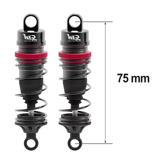 Amortisseurs 1/10 75mm BIG BORE 13mm + kit 3 ressorts (H/M/S) - HTR-510075
