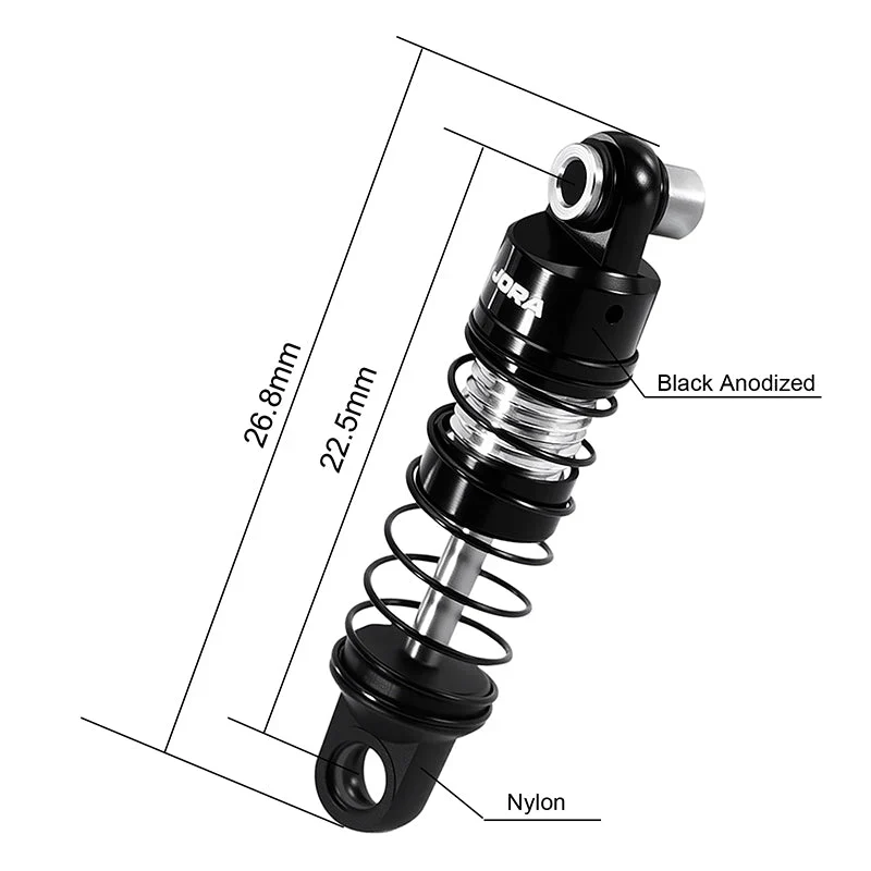 Amortisseurs hydrauliques en aluminium Injora 22,5 mm pour Axial SCX30 1/30 - Image 3