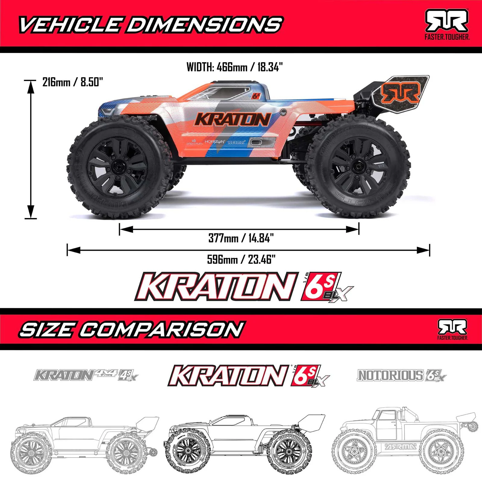 ARRMA Kraton 6S V6 4X4 BLX Brushless Monster 1/8 RTR vert ARA8608V6T3 - Image 25