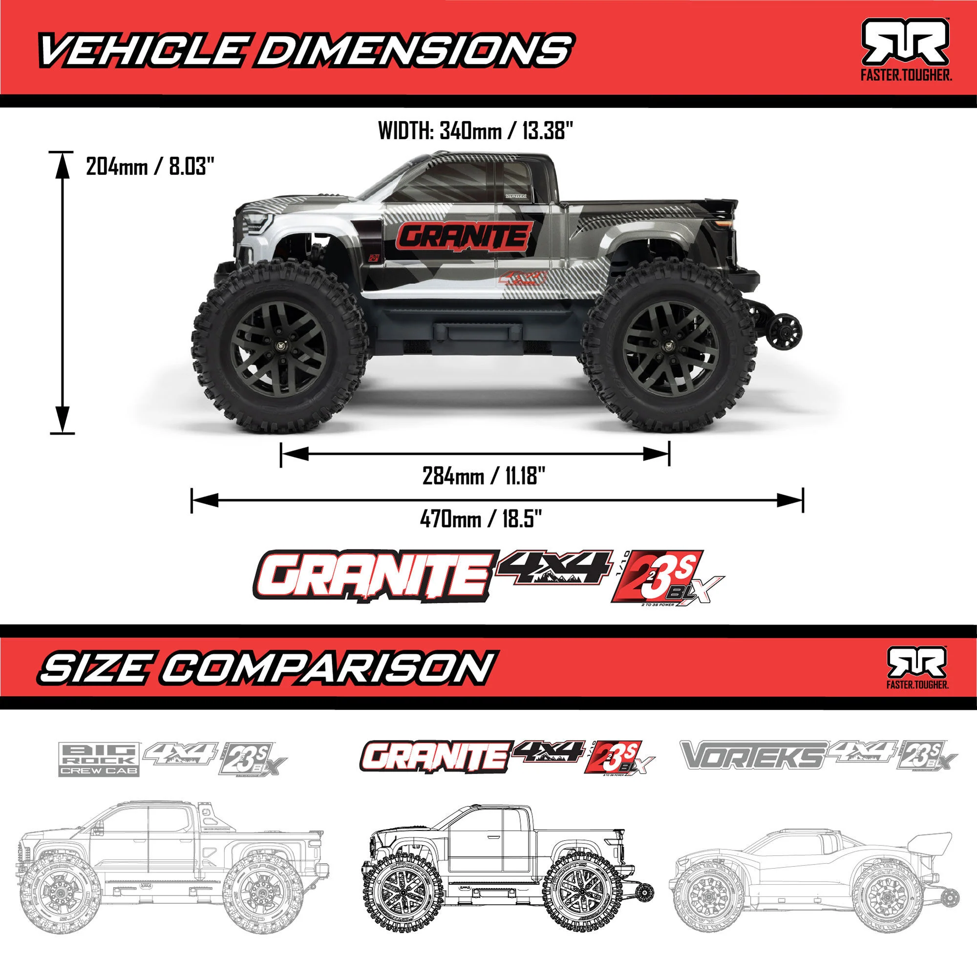 Arrma Monster Truck brushless GRANITE 223S DSC 4X4 RTR 1/10 bleu - ARA4302V4T1 - Image 13