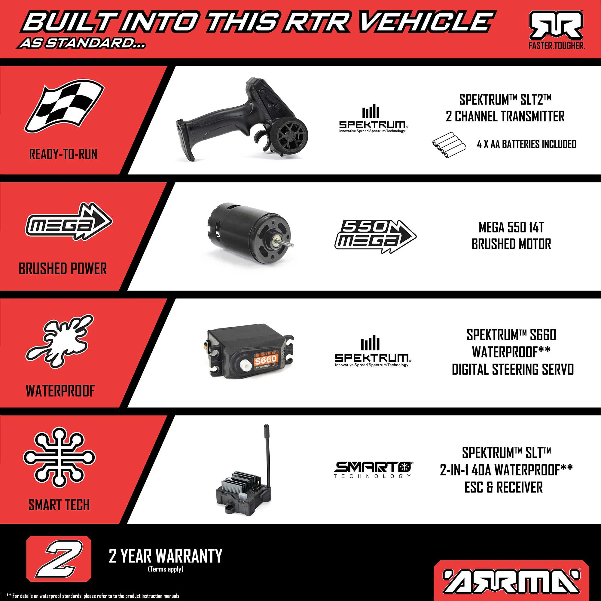 Arrma Vorteks Mega 550 2WD RTR stadium truck 1/10 bleu/rose - ARA3205T1 - Image 20
