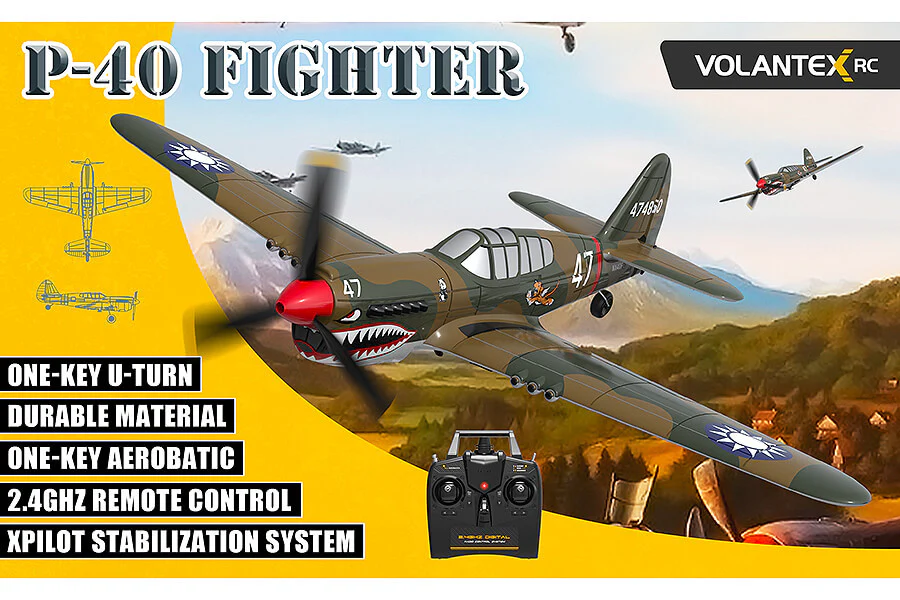 Avion télécommandé V761-13 Volantex P40 WARHAWK avec stabilisateur de vol - Image 4