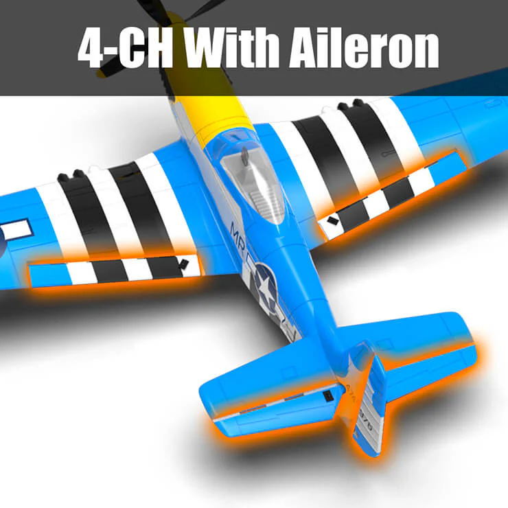 Avion télécommandé V761-5V2 rouge Volantex MUSTANG V2 4CH avec stabilisateur de vol - Image 6