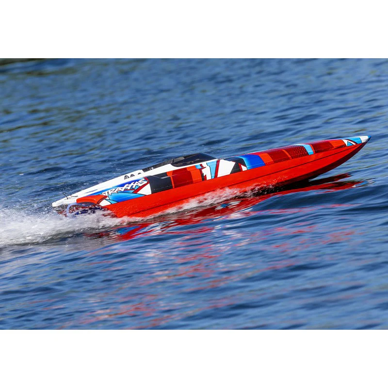 Bateau radiocommandé M41 DCB Widebody 80km/h TSM - Traxxas 57046-4 rouge - Image 5