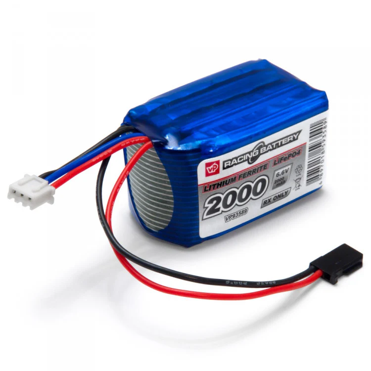 Batterie de réception RX Li-Fe 6,6V 2000mAh cube