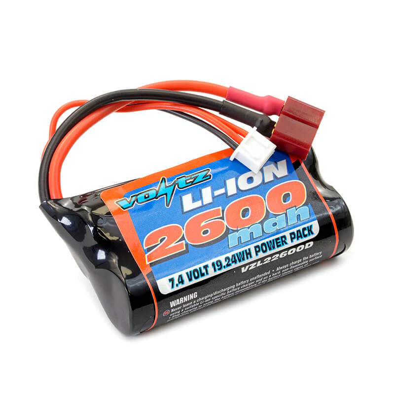 Batterie li-ion Voltz 7,4V 2600mAh prise Dean - VZL22600D