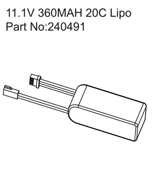 Batterie lipo 3S 11.1V 360mAh 20C prise Molex - HBP240491