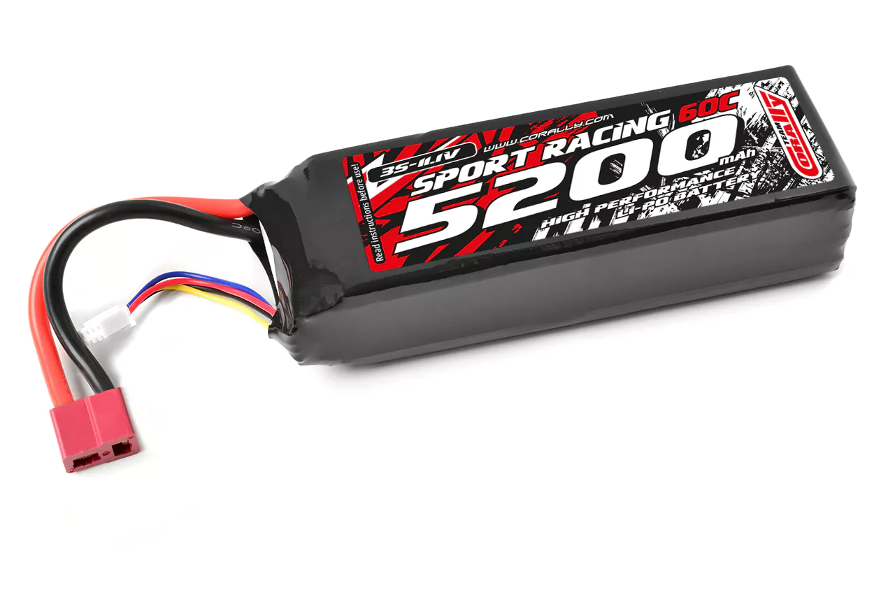 Batterie LiPo 3S bashing 11,1V 5200mAh 60C Corally prise dean T
