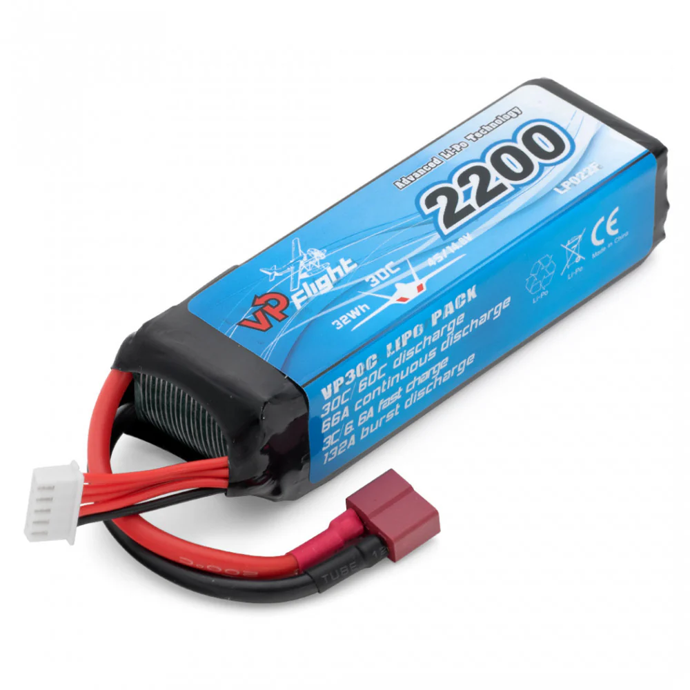 Batterie Lipo 4S 14,8V 2200mAh 30C Dean - VPLP022FD