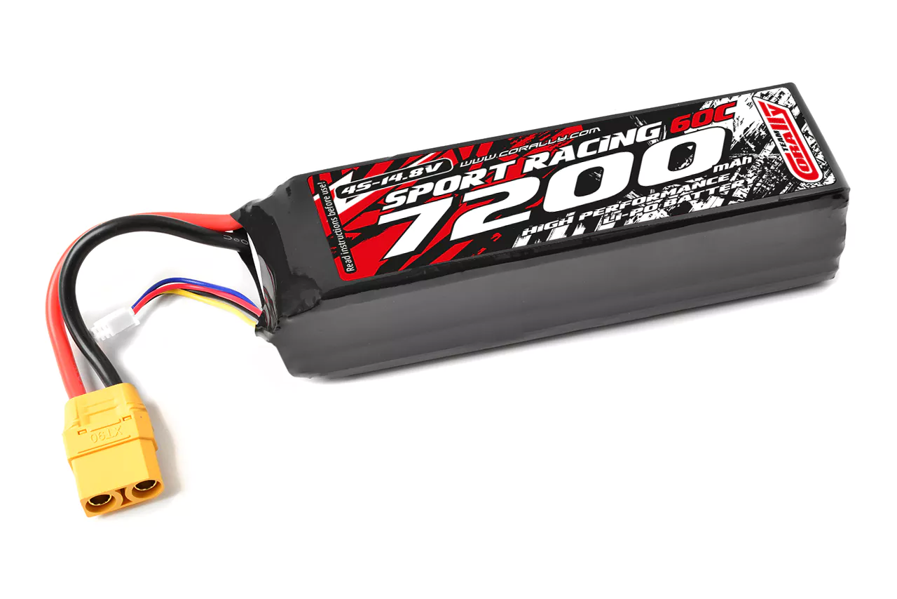 Batterie lipo 4S bashing 14,8V 7200mAh Sport Racing 60C prise XT90