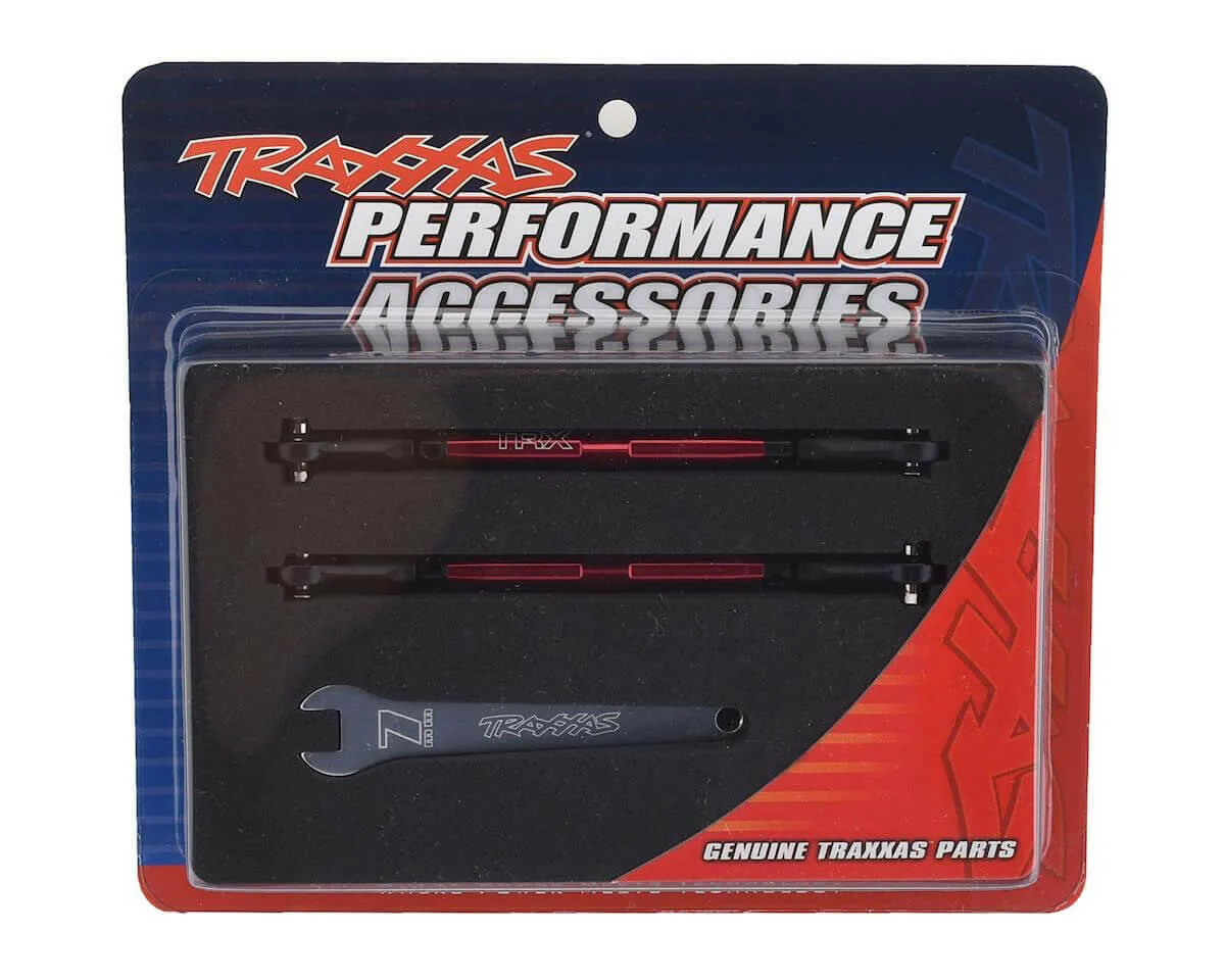 Biellettes avant aluminium rouge Titanium Unlimited Desert Racer (x2) - Traxxas 8547R - Image 2