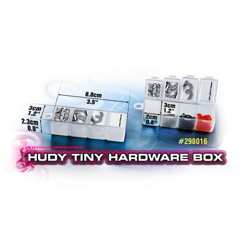 Boite de Rangement Tiny 4 Compartiments (88x30mm) - Hudy 298016 - Image 3