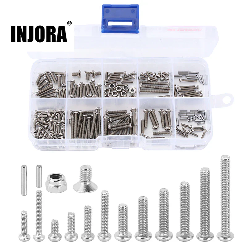Boîte de vis et écrous à tête bombée INJORA en acier inoxydable de grade 12.9 pour TRX4M