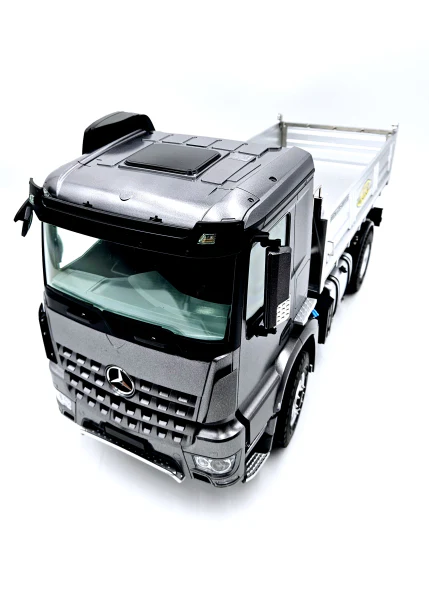 FM Electrics Camion à benne en métal 4x4 Mercedes-Benz Arocs 1:14 gris foncé K701 Kabolite - Image 3