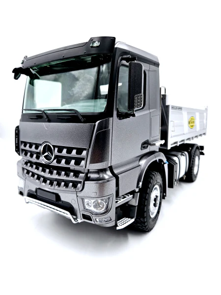 FM Electrics Camion à benne en métal 4x4 Mercedes-Benz Arocs 1:14 gris foncé K701 Kabolite - Image 4