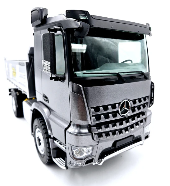 FM Electrics Camion à benne en métal 4x4 Mercedes-Benz Arocs 1:14 gris foncé K701 Kabolite - Image 6